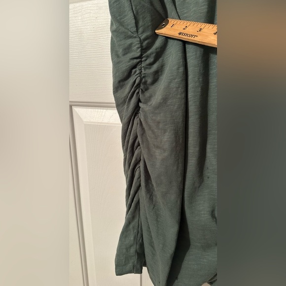 SUNDRY | EVEREVE 2 MED Pine Green Racerback Ruched Tank Dress CLEAN MADE IN USA - Picture 8 of 10